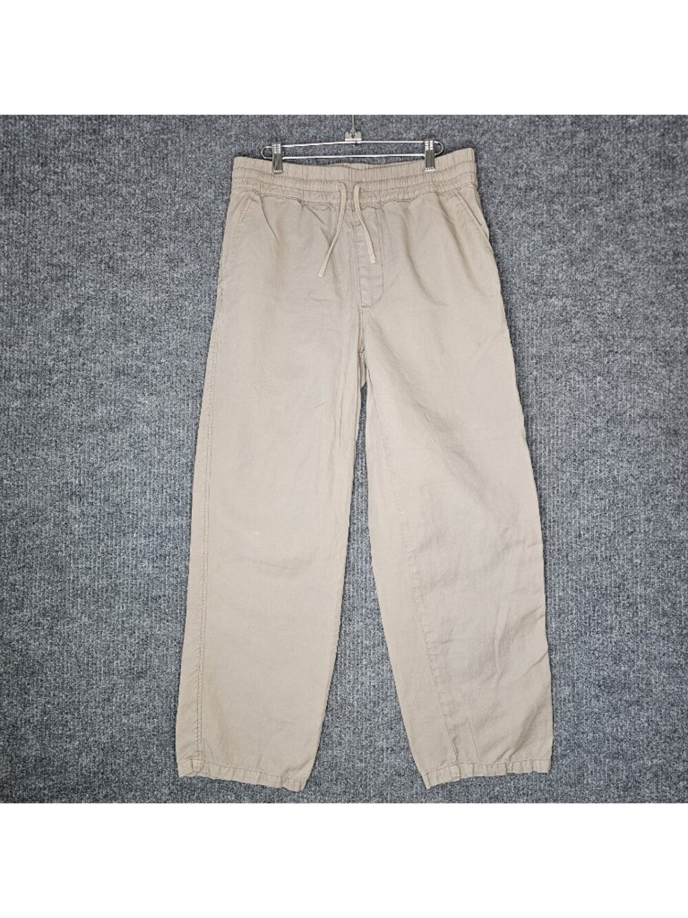 All Saints Mens Hanbury Trousers Pants sz M Tan Relaxed Cotton Linen 32 x 28.5